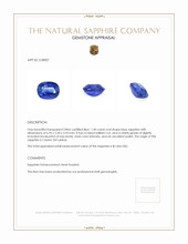 1.40 Ct. Blue Sapphire from Ceylon (Sri Lanka) Appraisal