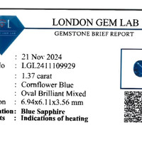 1.37 Ct. Blue Sapphire from Ceylon (Sri Lanka) Scan Report