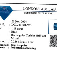 1.18 Ct. Blue Sapphire from Ceylon (Sri Lanka) Scan Report