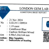 1.19 Ct. Blue Sapphire from Ceylon (Sri Lanka) Scan Report