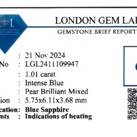 1.01 Ct. Blue Sapphire from Ceylon (Sri Lanka) Scan Report