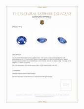 2.05 Ct. Blue Sapphire from Ceylon (Sri Lanka) Appraisal