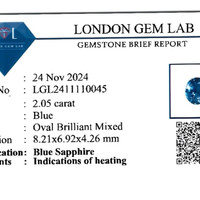 2.05 Ct. Blue Sapphire from Ceylon (Sri Lanka) Scan Report