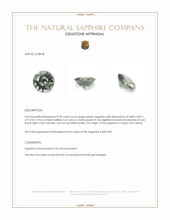 0.49 Ct. Green Sapphire from Ceylon (Sri Lanka) Appraisal