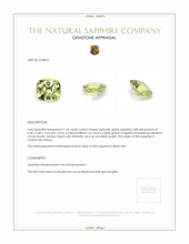 1.24 Ct. Yellowish Green Sapphire from Ceylon (Sri Lanka) Appraisal
