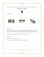 1.21 Ct. Green Sapphire from Madagascar Appraisal