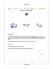 0.81 Ct. Sapphire from Ceylon (Sri Lanka) Appraisal