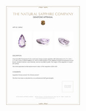0.56 Ct. Purple Sapphire from Ceylon (Sri Lanka) Appraisal