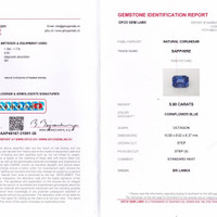 5.98 Ct. Blue Sapphire from Ceylon (Sri Lanka) Scan Report