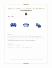 2.67 Ct. Blue Sapphire from Ceylon (Sri Lanka) Appraisal