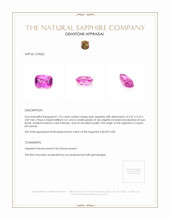 1.25 Ct. Purplish Pink Sapphire from Ceylon (Sri Lanka) Appraisal