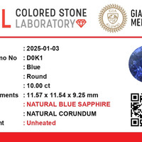10.00 Ct. Blue Sapphire from Ceylon (Sri Lanka) Scan Report