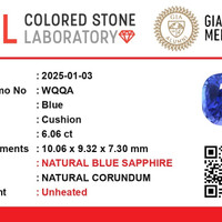6.06 Ct. Blue Sapphire from Ceylon (Sri Lanka) Scan Report