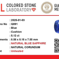 5.13 Ct. Blue Sapphire from Ceylon (Sri Lanka) Scan Report