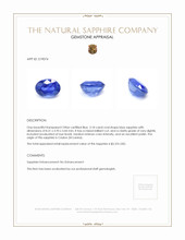 2.18 Ct. Blue Sapphire from Ceylon (Sri Lanka) Appraisal