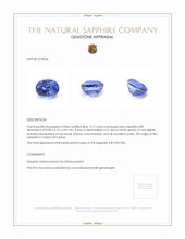 3.12 Ct. Blue Sapphire from Ceylon (Sri Lanka) Appraisal