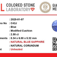 2.58 Ct. Blue Sapphire from Ceylon (Sri Lanka) Scan Report