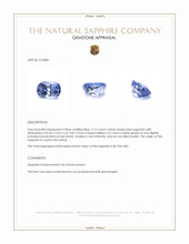 2.12 Ct. Blue Sapphire from Ceylon (Sri Lanka) Appraisal