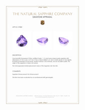 1.13 Ct. Purple Sapphire from Ceylon (Sri Lanka) Appraisal