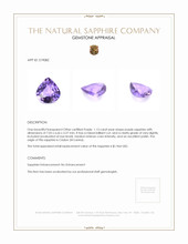 1.13 Ct. Purple Sapphire from Ceylon (Sri Lanka) Appraisal