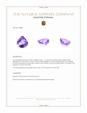 1.13 Ct. Purple Sapphire from Ceylon (Sri Lanka) Appraisal