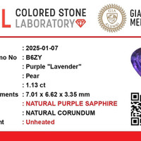 1.13 Ct. Purple Sapphire from Ceylon (Sri Lanka) Scan Report