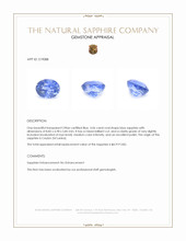 3.06 Ct. Blue Sapphire from Ceylon (Sri Lanka) Appraisal