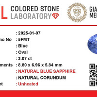 3.06 Ct. Blue Sapphire from Ceylon (Sri Lanka) Scan Report