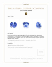 3.55 Ct. Blue Sapphire from Ceylon (Sri Lanka) Appraisal