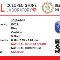 3.55 Ct. Blue Sapphire from Ceylon (Sri Lanka) Scan Report
