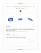 1.28 Ct. Blue Sapphire from Ceylon (Sri Lanka) Appraisal