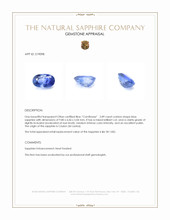 2.89 Ct. Blue Sapphire from Ceylon (Sri Lanka) Appraisal