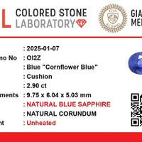 2.89 Ct. Blue Sapphire from Ceylon (Sri Lanka) Scan Report