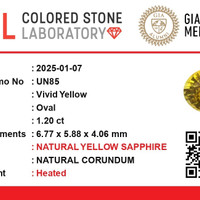 1.20 Ct. Yellow Sapphire from Ceylon (Sri Lanka) Scan Report