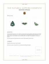 2.18 Ct. Bluish Green Sapphire from Ceylon (Sri Lanka) Appraisal