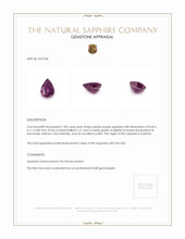 1.83 Ct. Pinkish Purple Sapphire from Kashmir Appraisal