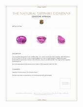 5.01 Ct. Pink Sapphire from Madagascar Appraisal