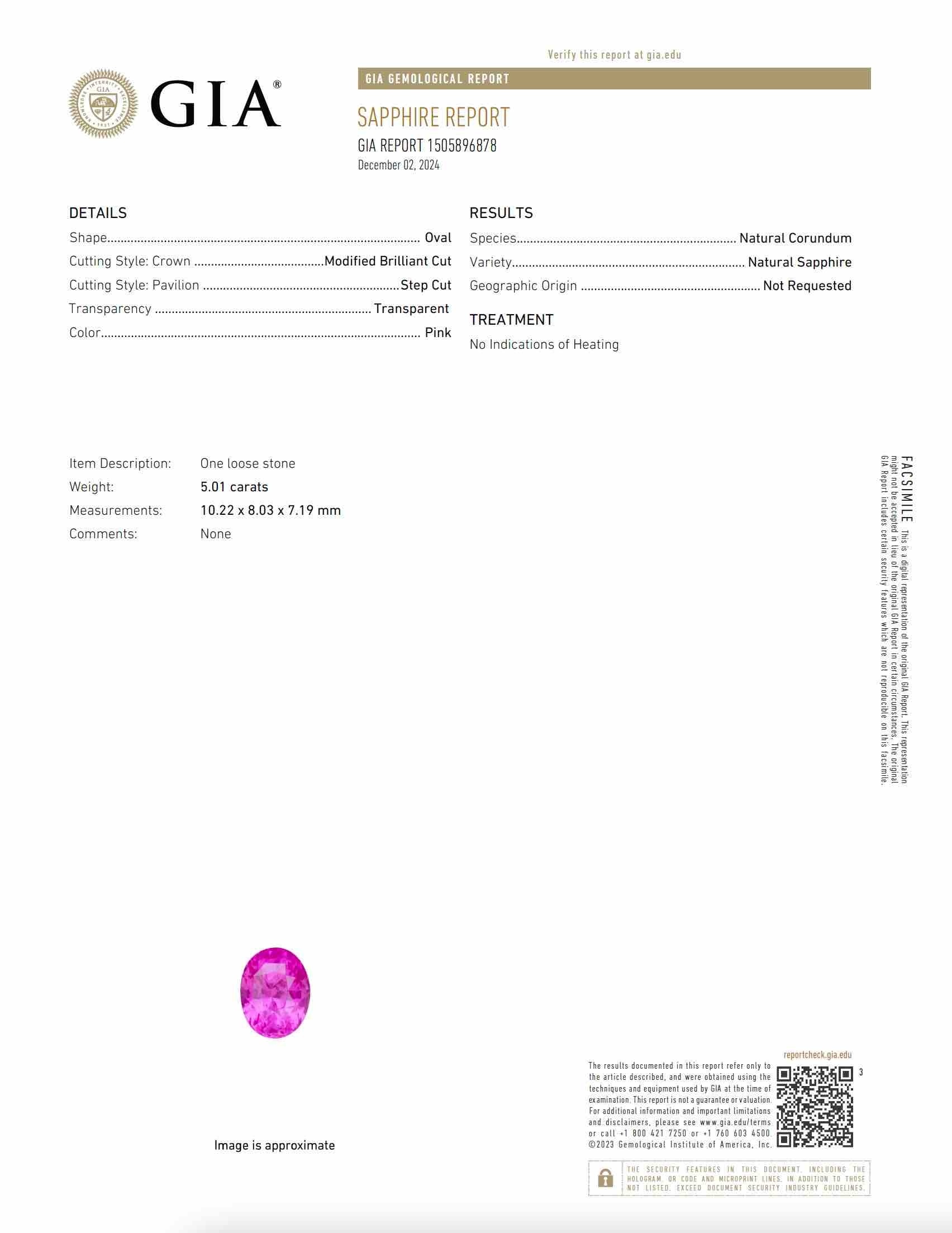 5.01 Ct. Pink Sapphire from Madagascar