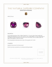 1.42 Ct. Purplish Pink Sapphire from Ceylon (Sri Lanka) Appraisal