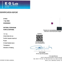 1.01 Ct. Purple Sapphire from Ceylon (Sri Lanka) Scan Report