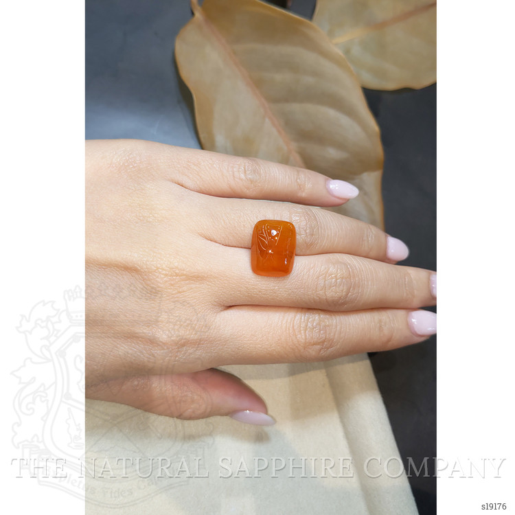 16.35 Ct. Orange Cabochon Sapphire from Ceylon (Sri Lanka)