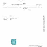 15.22 Ct. Bluish Green Cabochon Sapphire from Madagascar Scan Report