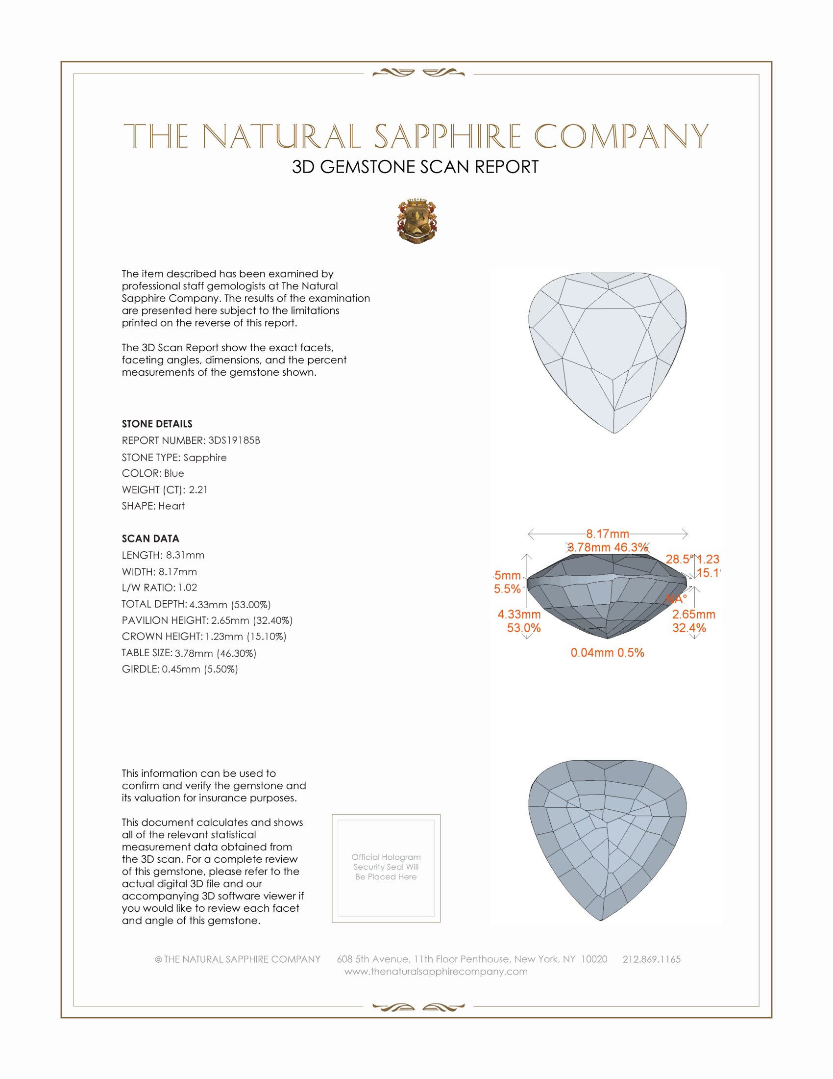 2.21 Ct. Blue Sapphire from Ceylon (Sri Lanka)