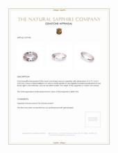 0.84 Ct. Peach Sapphire from Ceylon (Sri Lanka) Appraisal