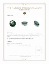 2.16 Ct. Green Sapphire from Ceylon (Sri Lanka) Appraisal