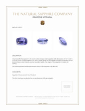 1.25 Ct. Violet Sapphire from Ceylon (Sri Lanka) Appraisal