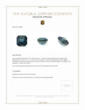 1.60 Ct. Bluish Green Sapphire from Ceylon (Sri Lanka) Appraisal