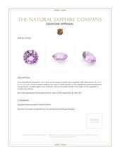 1.06 Ct. Purplish Pink Sapphire from Ceylon (Sri Lanka) Appraisal