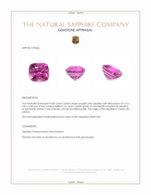 0.82 Ct. Purplish Pink Sapphire from Ceylon (Sri Lanka) Appraisal