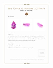 0.54 Ct. Purplish Pink Sapphire from Ceylon (Sri Lanka) Appraisal